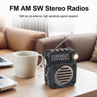 Portable Radio Wireless BT Music Player FM AM SW Stereo Radio with LED Flashlight Mini Radio Receiver