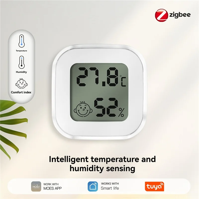 ABGN Tuya Zigbee เซ็นเซอร์อุณหภูมิและความชื้นพร้อมจอแสดงผลดิจิตอล LCD APP การตรวจสอบแบบเรียลไทม์รีโมทคอนโทรล