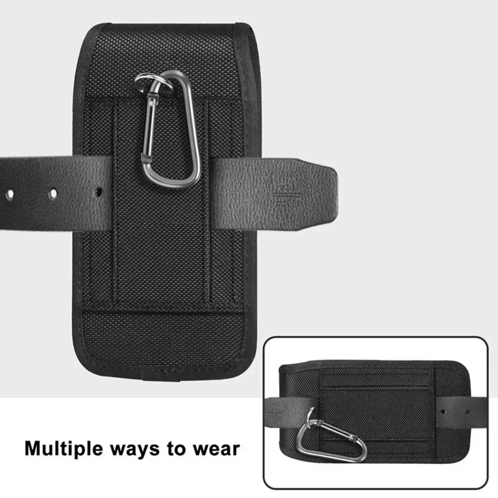 Taktyczna kabura na telefon komórkowy z bezpłatną klamrą w kształcie litery D Protable Wallet Card Waist Pack Outdoor Sports Nylon Carrying Case