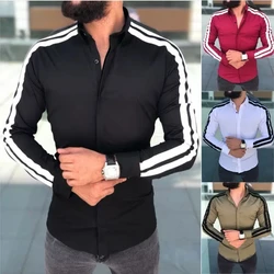 Slim fit shirt classic style new men's long sleeved pull-up fashionable casual shirt comfortable fabric versatile personality