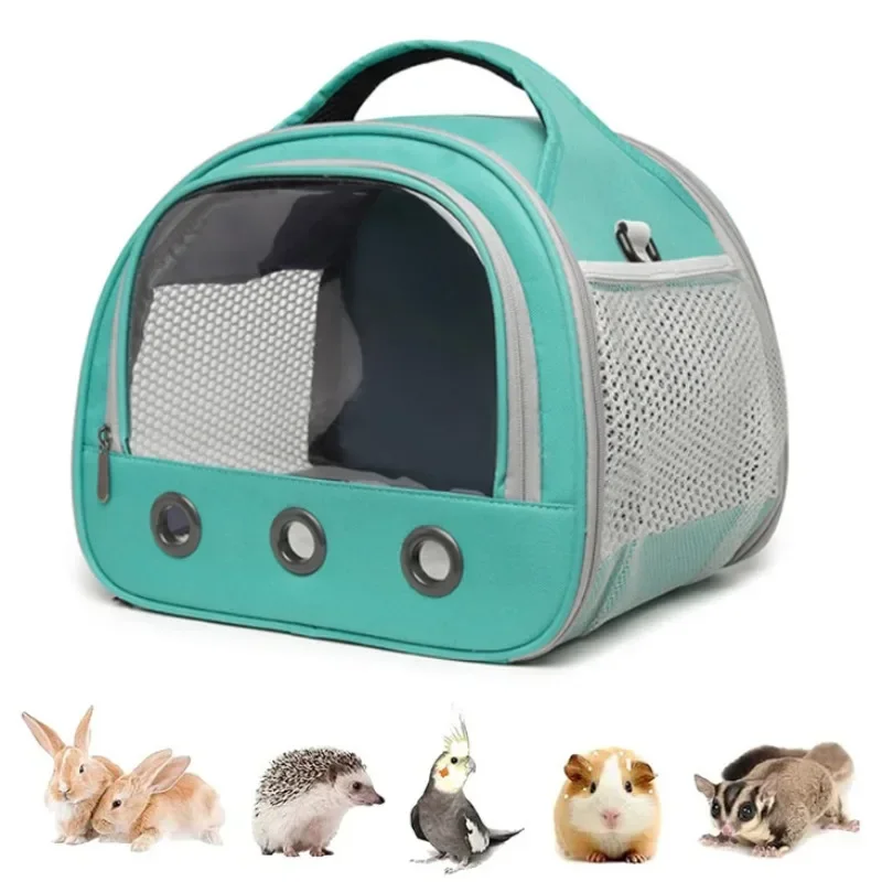 

Portable Clear Bird Parrot Transport Cage Breathable Bird Carrier Travel Bag Small Pet Access Window Collapsible Outdoor Bag