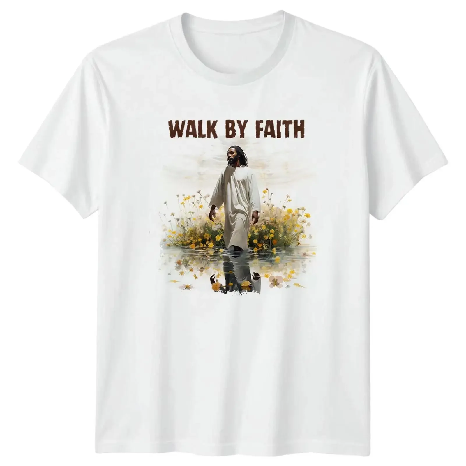 Walk By Faith T Shirt Based Christian Geburtstag Geschenk für Sie und Ihn vintage Washed Slightly graphic Versatile Unisex