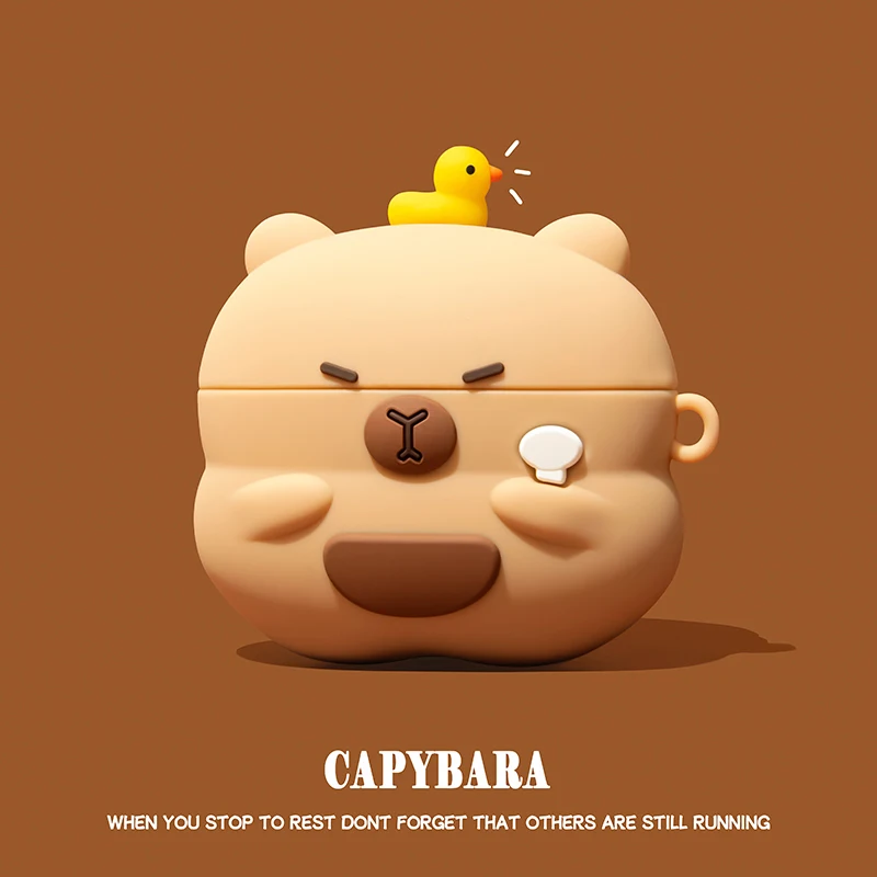 Cute Bear Hamburger Earphone Case for AirPods 4 Cover 2024 Wireless Headphone Silicione Cover for AirPods Pro 2 Charging Box