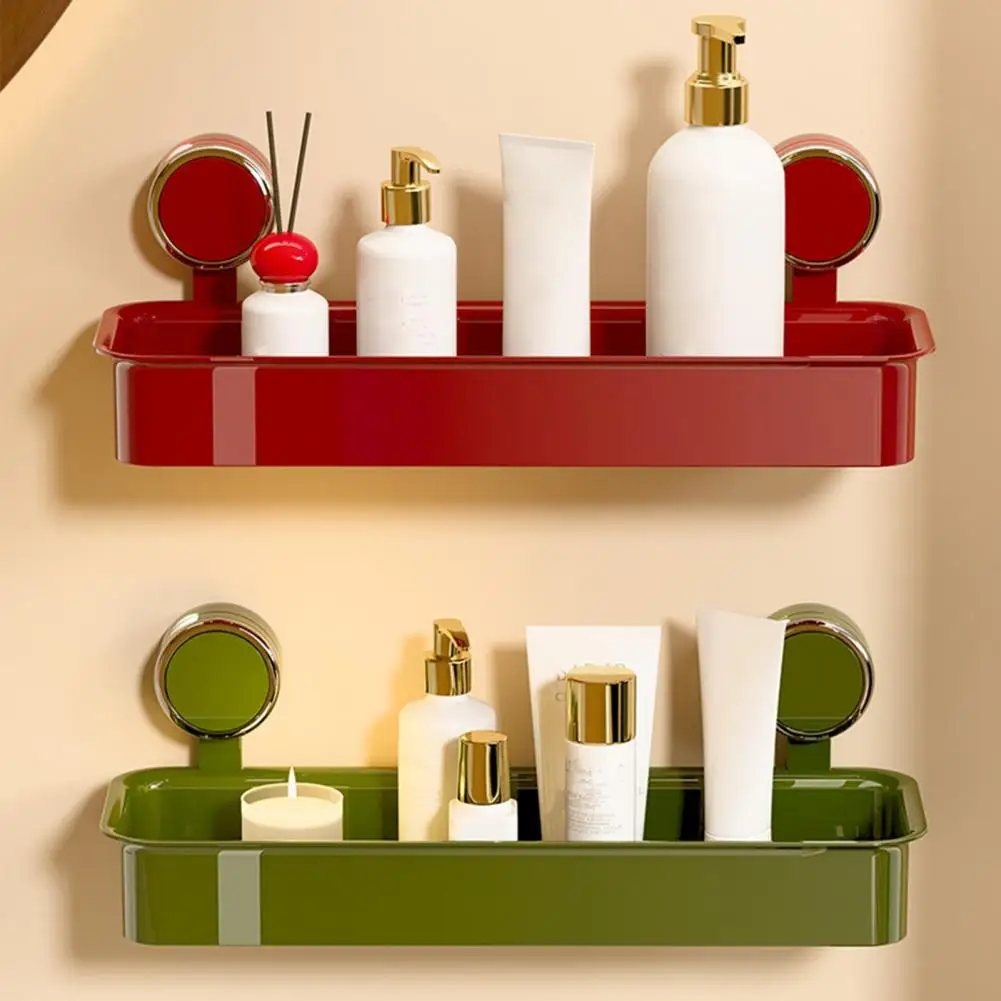 

Storage Rack Removable Suction Cup Shelf No-Drill Strong Load-Bearing Damage-free Wall Organizer for Bathroom Kitchen