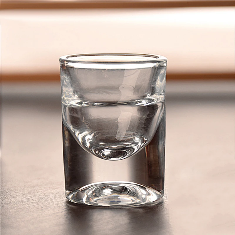 2szt Zestaw 15ml Baijiu Glass Creative Shot Glass Transparent Foreign Wine Cup Drinkware Straight Thick Bottomed Cup Lquor Goblet