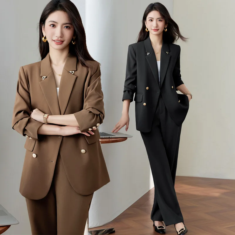 

Женский деловой костюм: профессиональная форменная одежда, элегантная женская одежда для работы и поездок на работу, высококачественный комплект из двух предметов, пиджак.