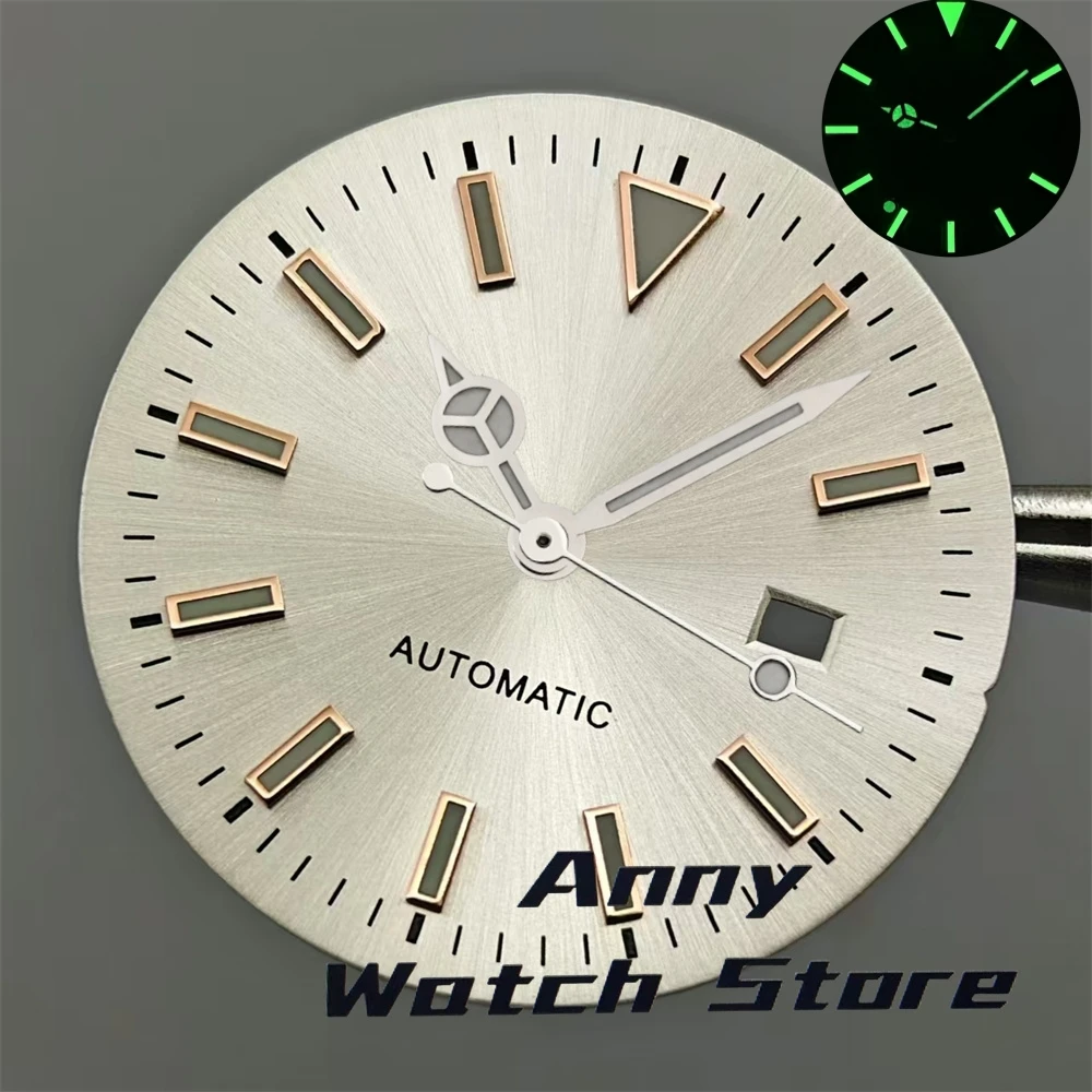 24.5mm Sunburst Women Watch Dial Hand Set White Gray Green Pink Gold Rose Gold Dial Fit NH05 Movement For Lady Watch