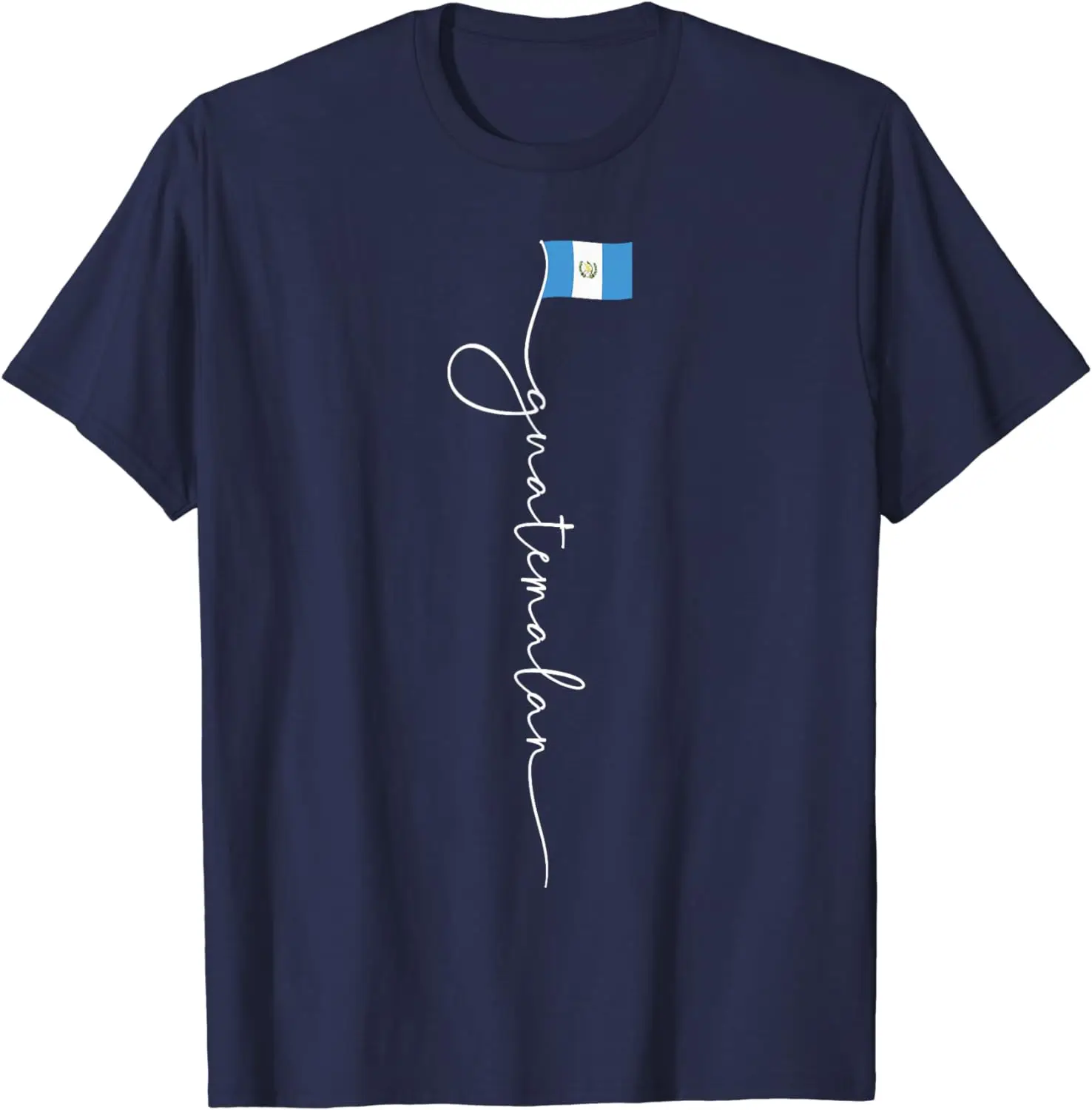 Guatemala Signature Guatemalan Flag T-Shirt for Adults Cotton Short Sleeve Vintage T Shirt Graphic Tee