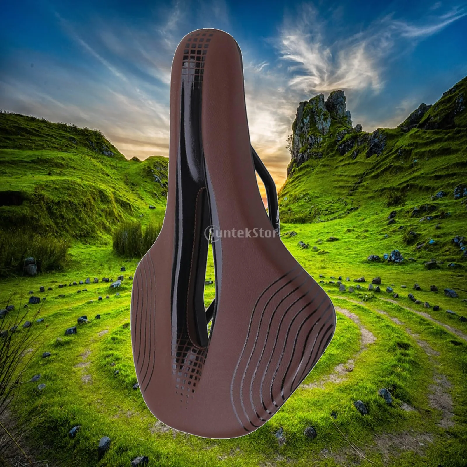 Road Bike Saddle Streamlined Bike Saddle with Hollow Channel Cycle Seat Ergonomic Shock-Absorbing for Cyclists