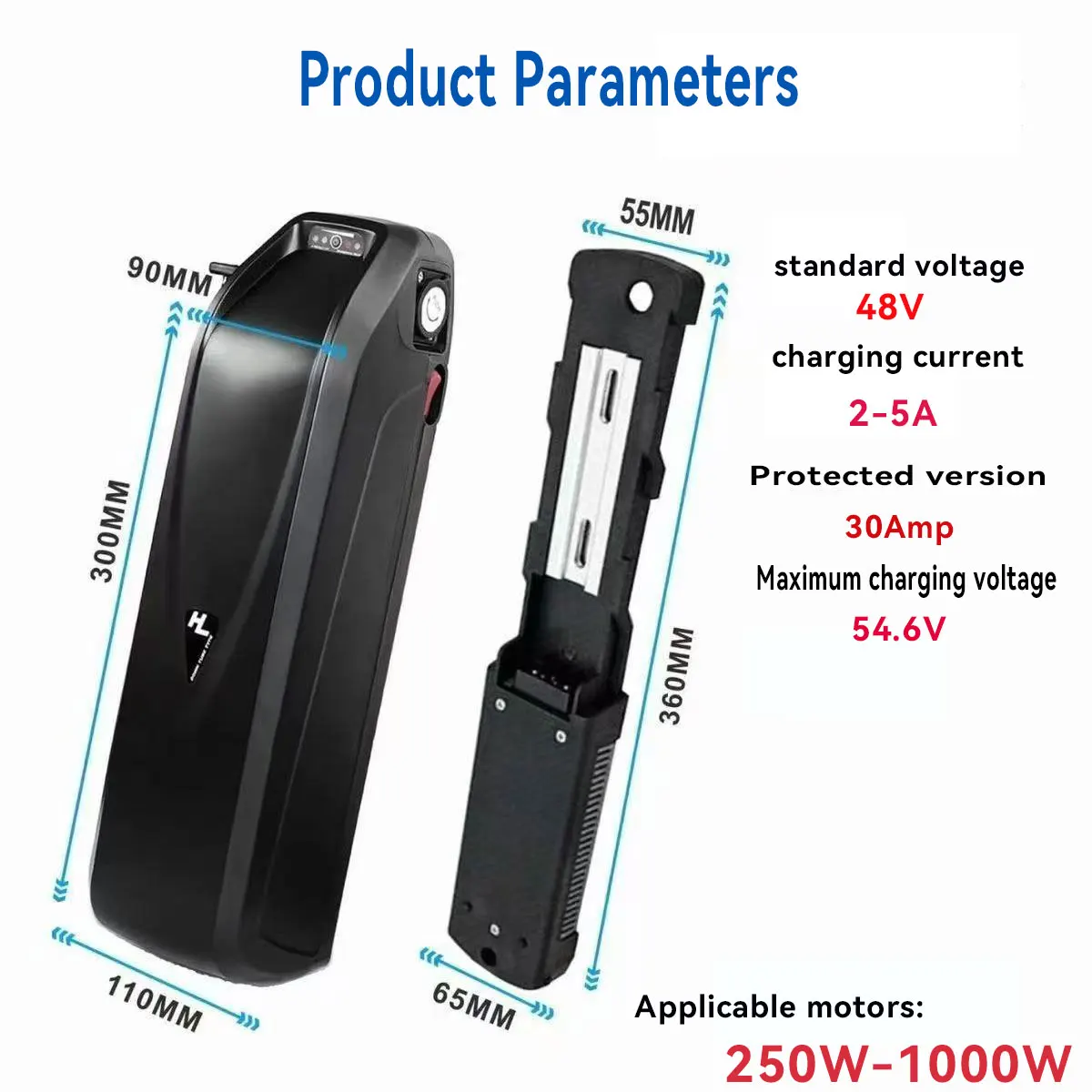 The all-new 48V Hailong intelligent power assisted lithium battery interface xt60 4-pin model is suitable for various car models