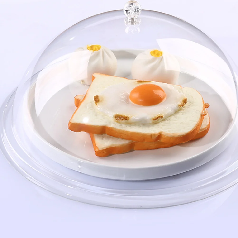 

2pcs 8Inches Food Cover Transparent Acrylic Compact No Mesh -Fly Resistant Portable Kitchen Cookware Accessory