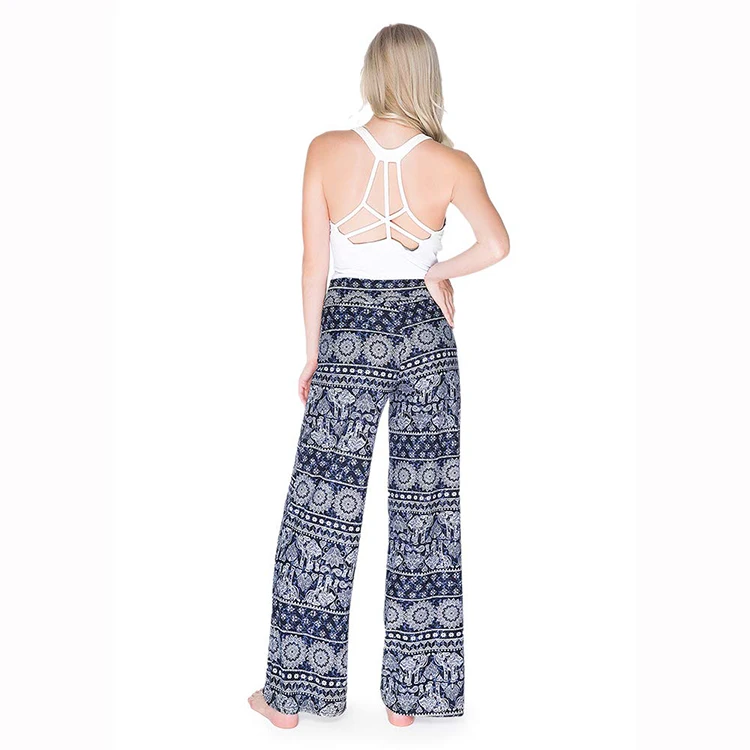 

China Manufacturing Women's Anti-Static Quick Dry Pants XL Size Wide Leg Trousers Elastic Stripe Daily Loose Leg Trousers