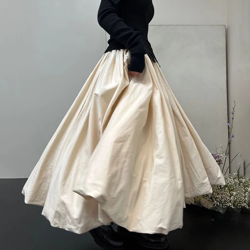 

fluffy skirt, spring 2025 new umbrella skirt for women, high waist and thin medium and long versatile cloud skirt for women