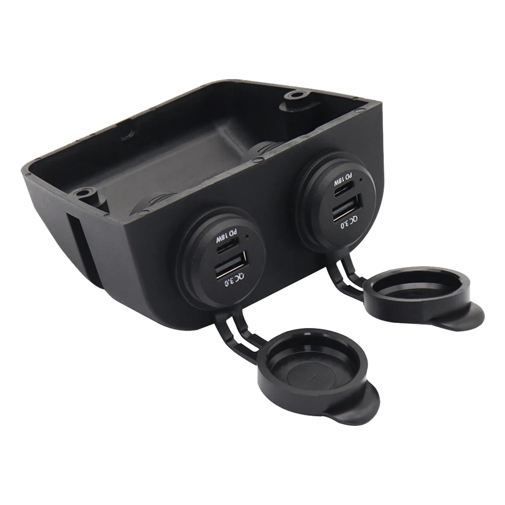 ABS Nylon Auto Charger Socket Anti-flaming Waterproof Cap 10-30V Charging Adapter Motorbike Truck RV Boats Yacht Power Outlet
