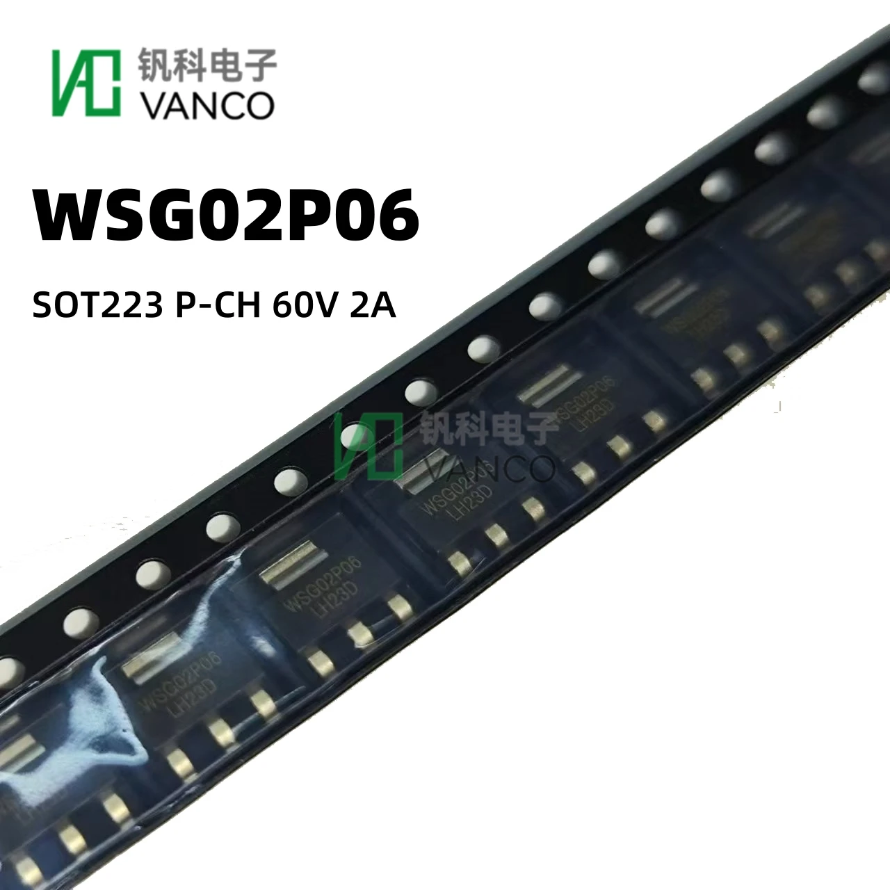 10Pcs/lot WSG02P06 SOT223 P-CH 60V 2A