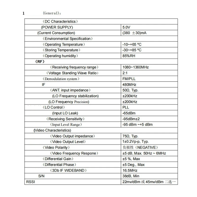 VM1373R 1.2G 1.3G 9 Channels VRX Analog Receiver High Sensitivity Strong RSSI Signal To Detection SFT