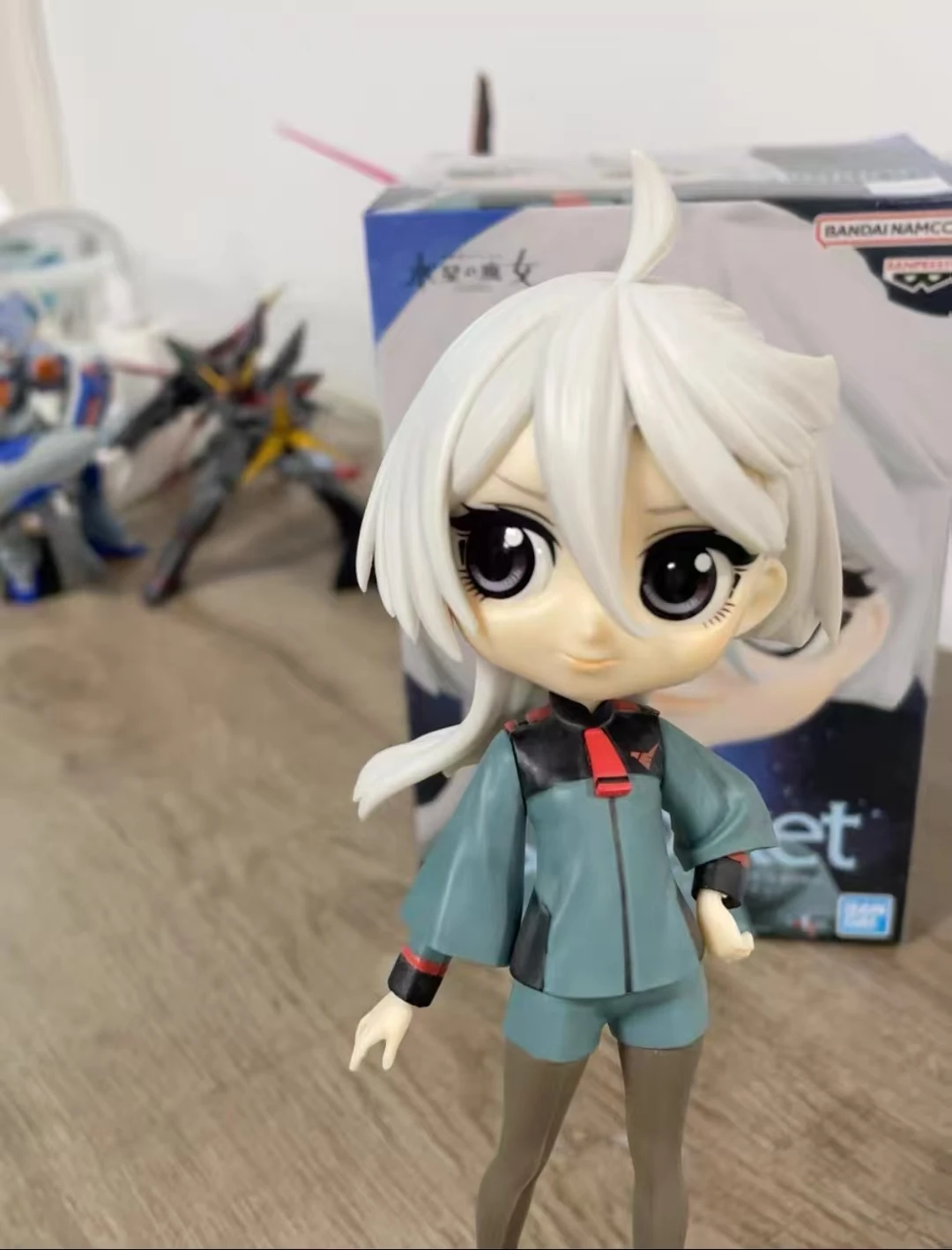 Original BANPRESTO Q Posket TMobile Suit Gundam THE WITCH FROM MERCURY MIORINE REMBRAN Anime Humanoid Decoration Toys