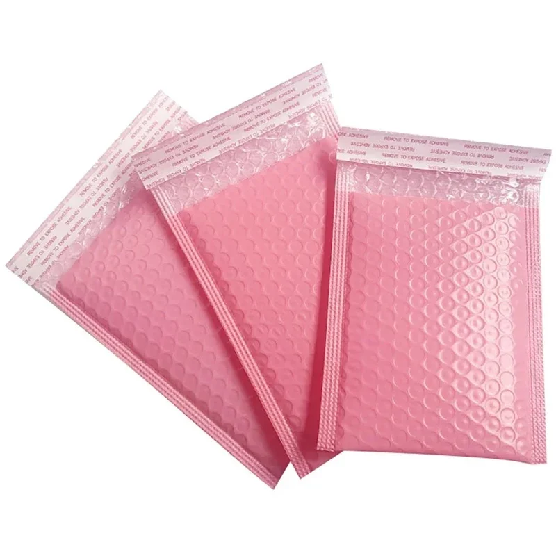 Imagem -02 - Pink Poly Bubble Mailers Envelopes Acolchoados a Granel Bubble Forrado Wrap Polymailer Bolsas para Embalagem de Envio Correio Auto Seal 20 Pcs 50 Pcs