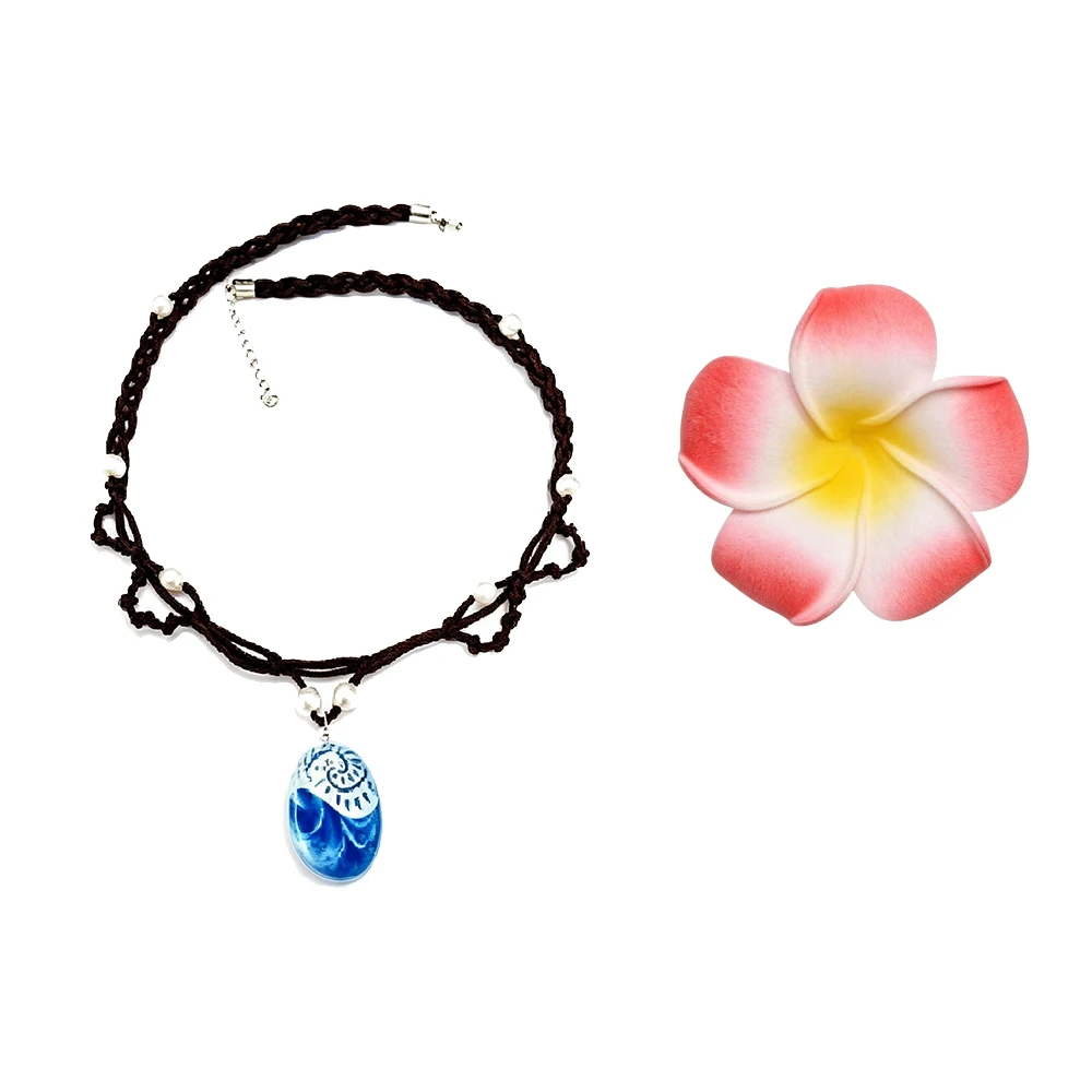 Moana Garland and Necklace Girls Tropical Island Style Dress Up Accessory Set Kids Children Beach Birthday Party Cosplay Costume