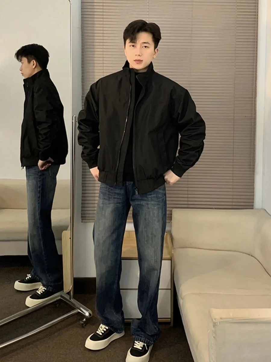 

Мужская куртка Cleanfit Bla Stand Collar Flight Jaet, высококачественная, в спортивном бейсбольном стиле, с длинными рукавами, верхняя одежда для весеннего сезона