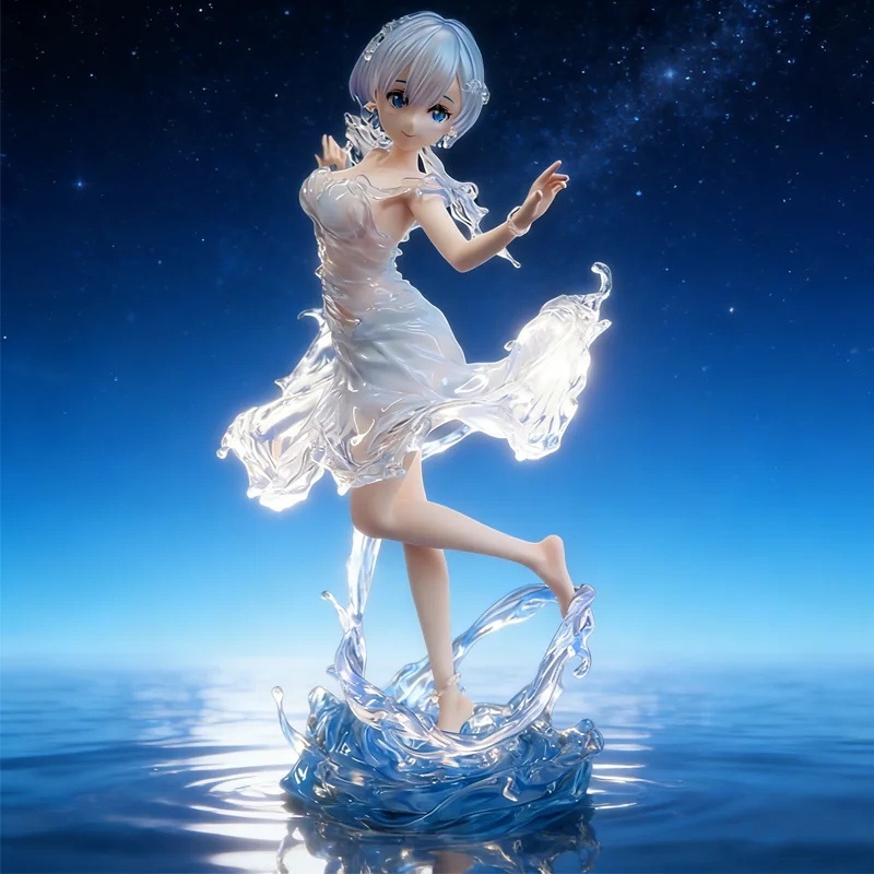 

Новое 24 см Re: Zero Starting Life In Another World Rem Water Dress, двойная замена лица, стоячая поза, аниме-фигурка, модель игрушки