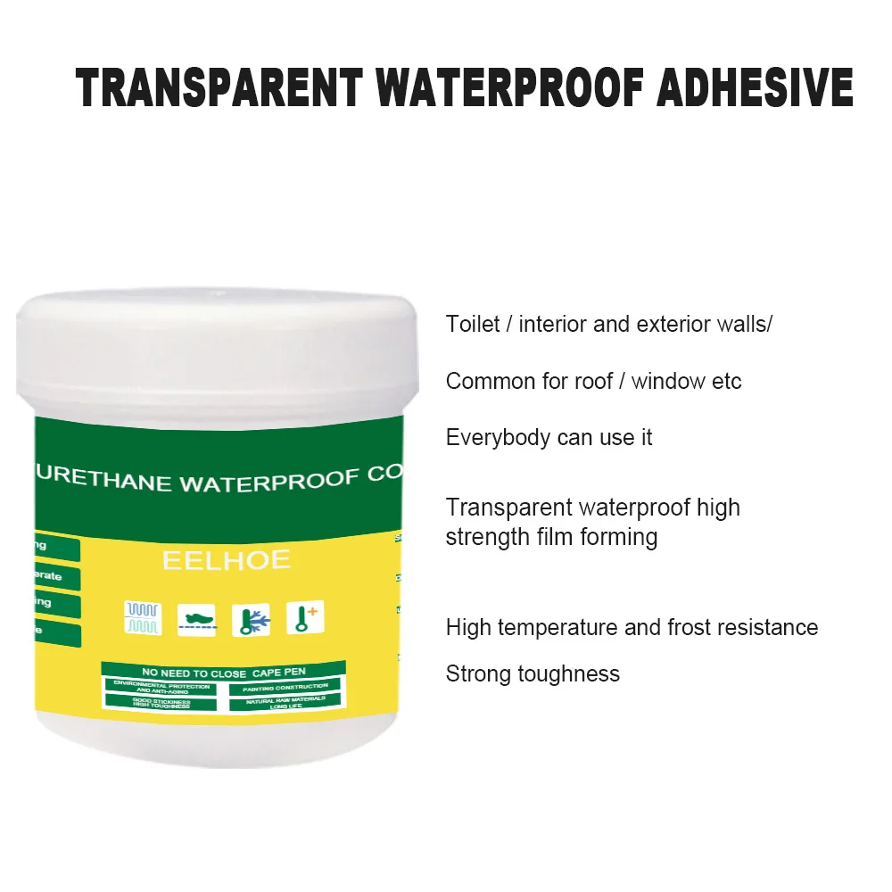 Transparent Waterproof Glue Invisible Sealant Paste with Brush Leakproof Glue Repair Gel For Wall Bathroom Toilet Floor Tiles