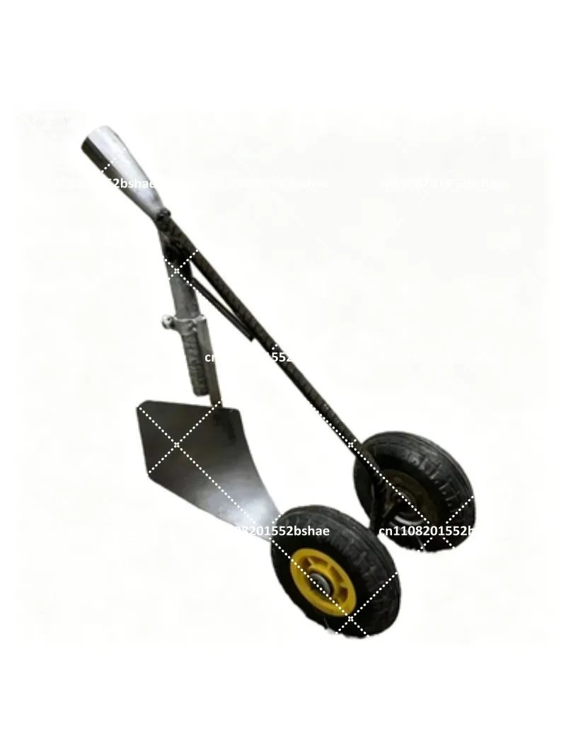Double Wheel Assisted Hoe, 3-in-1 Weeding Tool for Loosening Soil, Flat Hoe with Triangular Plow