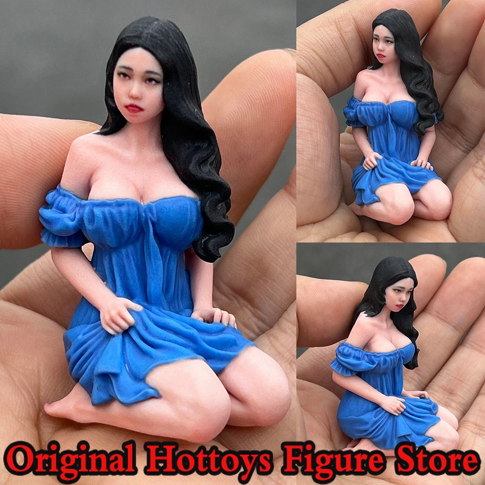 

In Stock 1/16 Scale Female Soldier Blue Dress Fairy Beauty Mini Sculpture Full Set About 5.9cm Action Figure Model Gifts