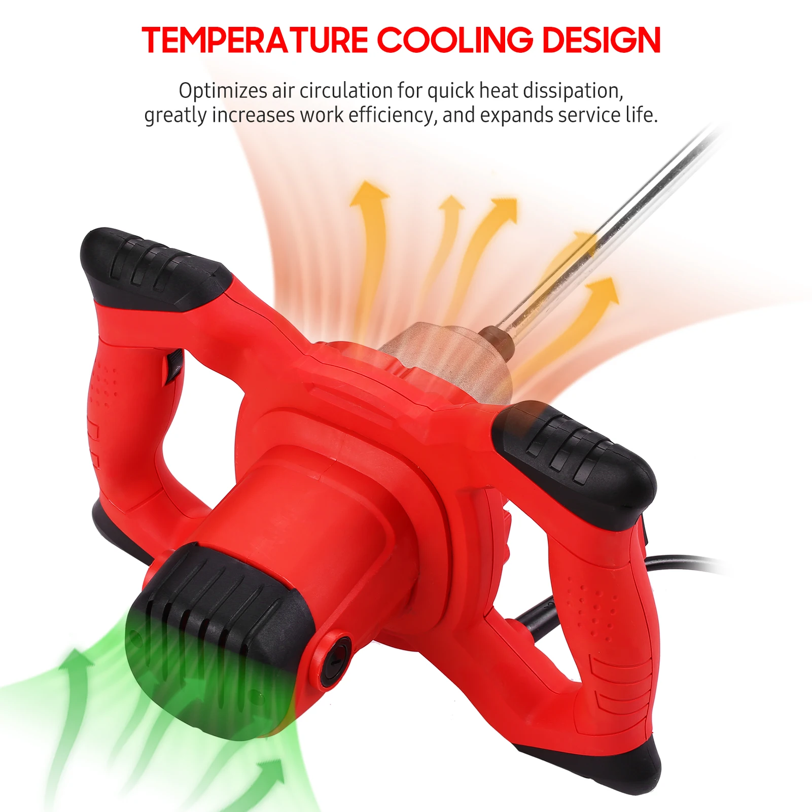 Agitateur électrique pour centre commercial en béton, 6 vitesses, mastic, mortier, peinture, boue