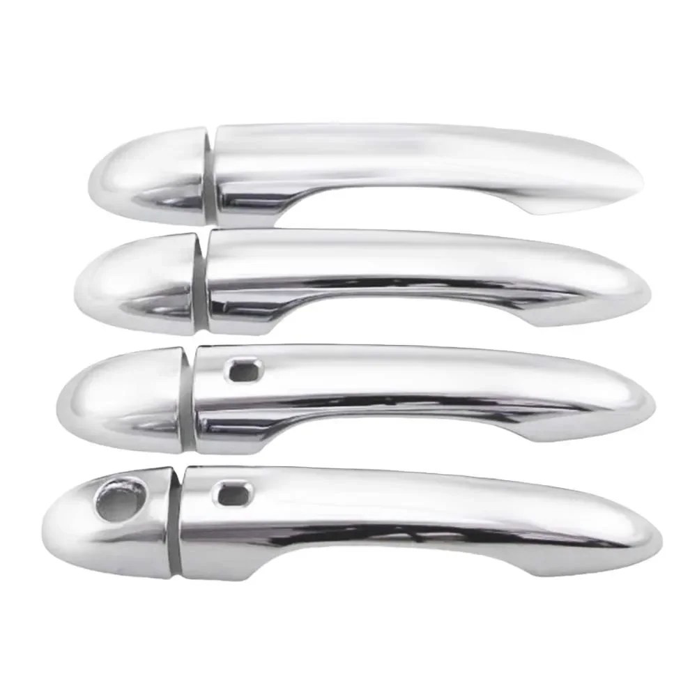 Car Decoration Door Bowl Handle Cover For JEEP Cherokee Compass 2015-2023 Carbon Fiber Glossy Black Chrome Silver Accessories view 3