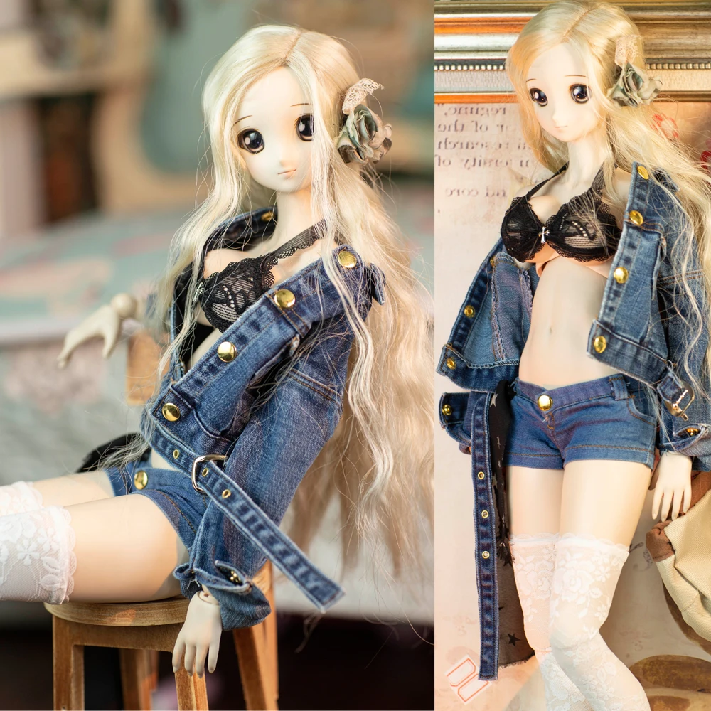 

Детская игрушка ручной работы BJD/SD Одежда для кукол 1/4 1/3 SD16 SD17 дядюшка 70 джинсовая куртка топ 1 шт.