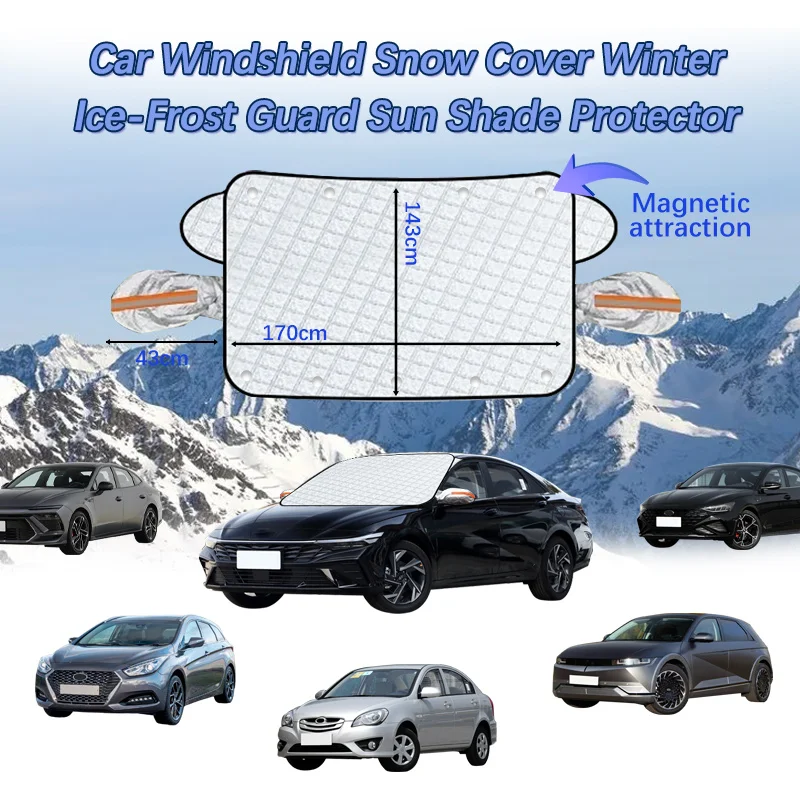 Car Windshield Snow Cover Winter Ice-Frost Guard Sun Shade Protector For Hyundai Elantra Sonata i10 i20 Car Accessories