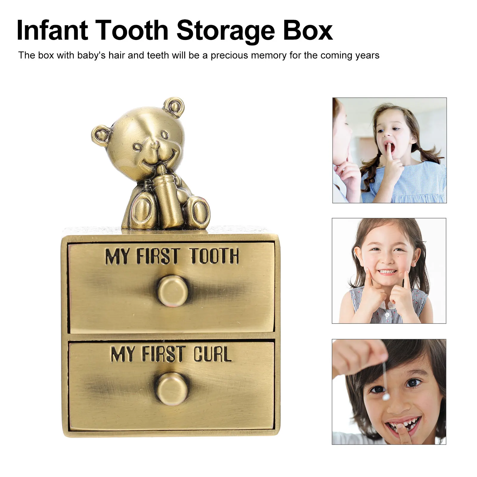 

1pc Baby Tooth Infant Storage Keepsake For Hair Hand Portable Lightweight Kids Deciduous Tooth Organizer Fetal Hair Holder