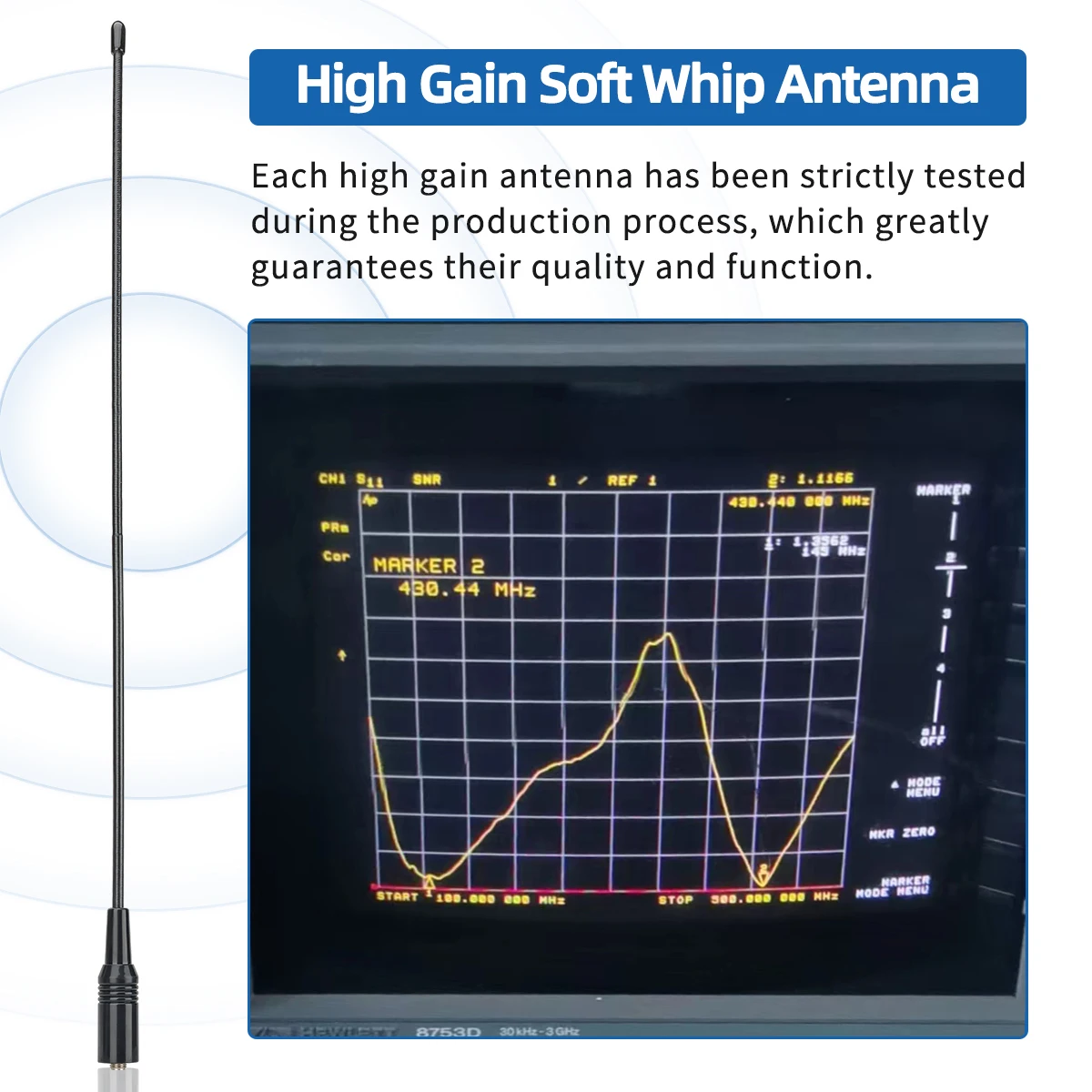 AM-771 Antenna Tri Band 144/220/430MHz SMA-Female For Quansheng UVK5 UVK6 UV5R Plus Baofeng M5R UV17M UV13M Rt-830 Walkie Talkie