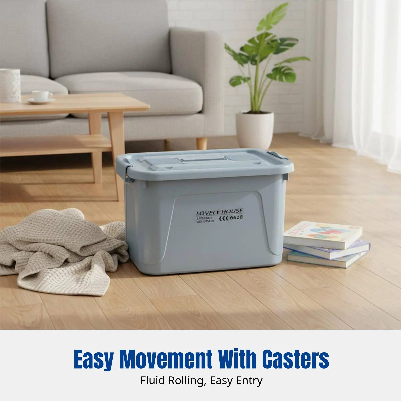 

Большой органайзер-контейнер для хранения одежды, игрушек, мелочей, с утолщенной крышкой, для дома, штабелируемый