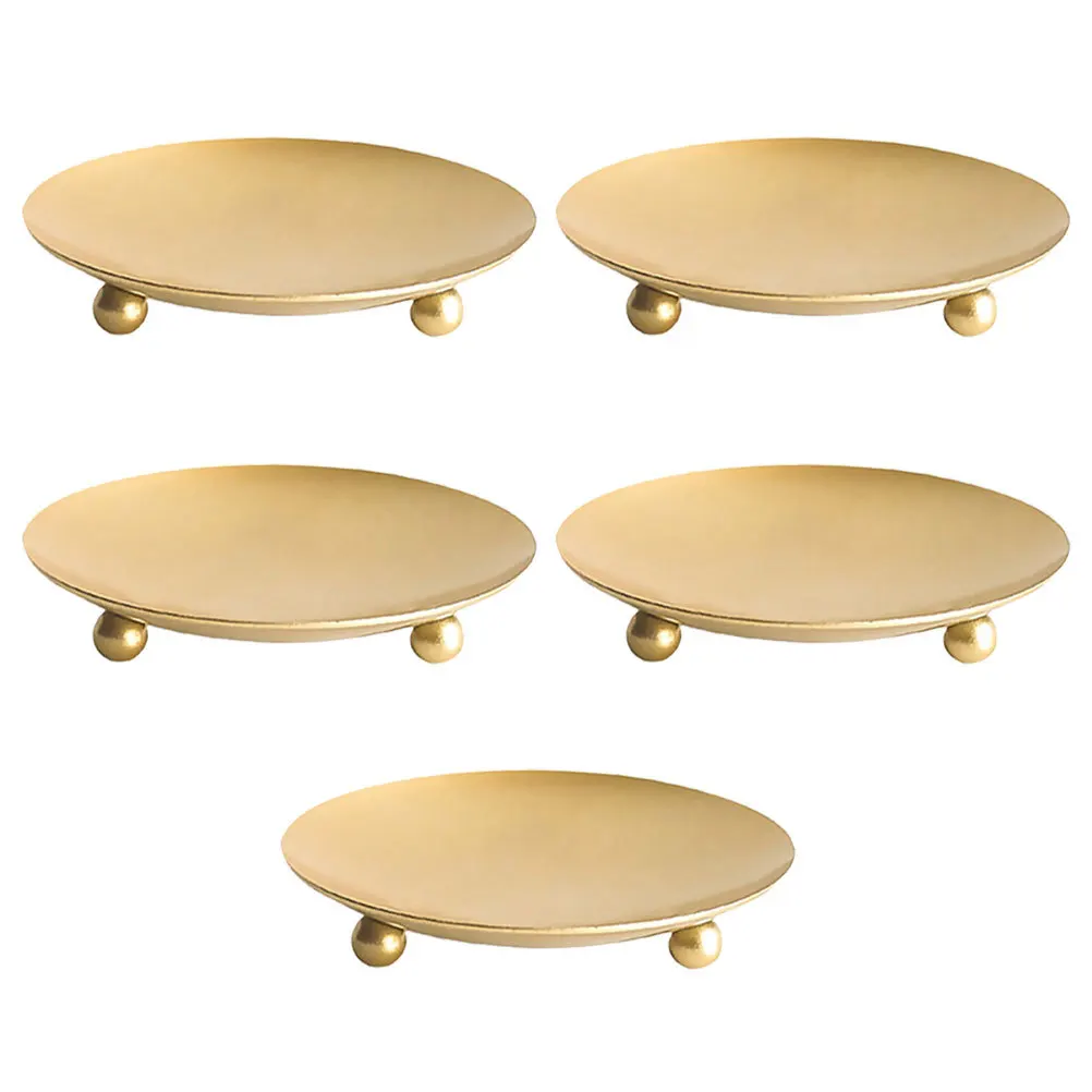 

5Pcs Iron Plate Holder Resistant Metal Stand for Home Desktop Wedding Party Dining Room Candleholders