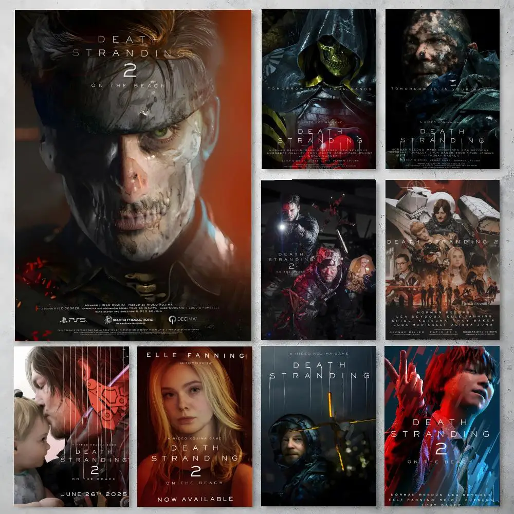 Game Death Stranding Poster Self-adhesive Art Waterproof Paper Sticker Coffee House Bar Room Wall Decor