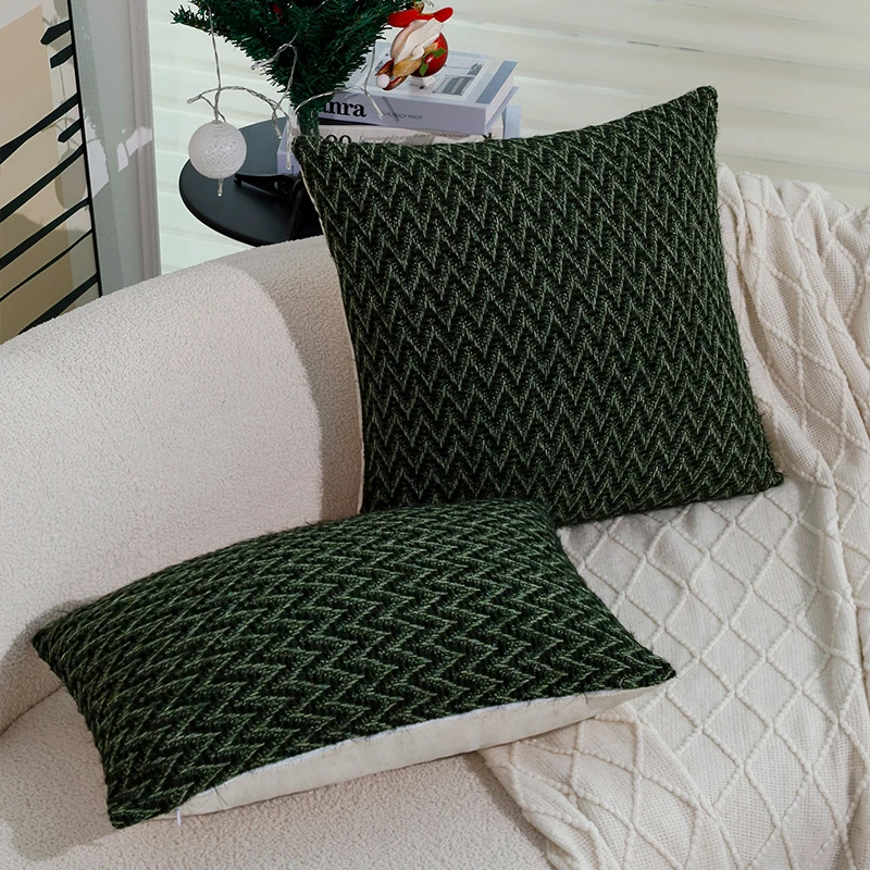 

Cushion Cover Christmas Home Decoration Retro Green Wave Geometric Simple 30x50 45x45 Pillow Cover for Living Room Pillowcase