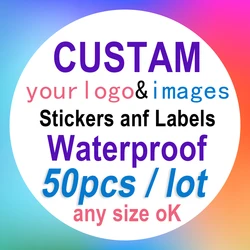45-50pcs Custom stickers and company logo personalized labels, waterproof and design your own labels, birthday wedding stickers