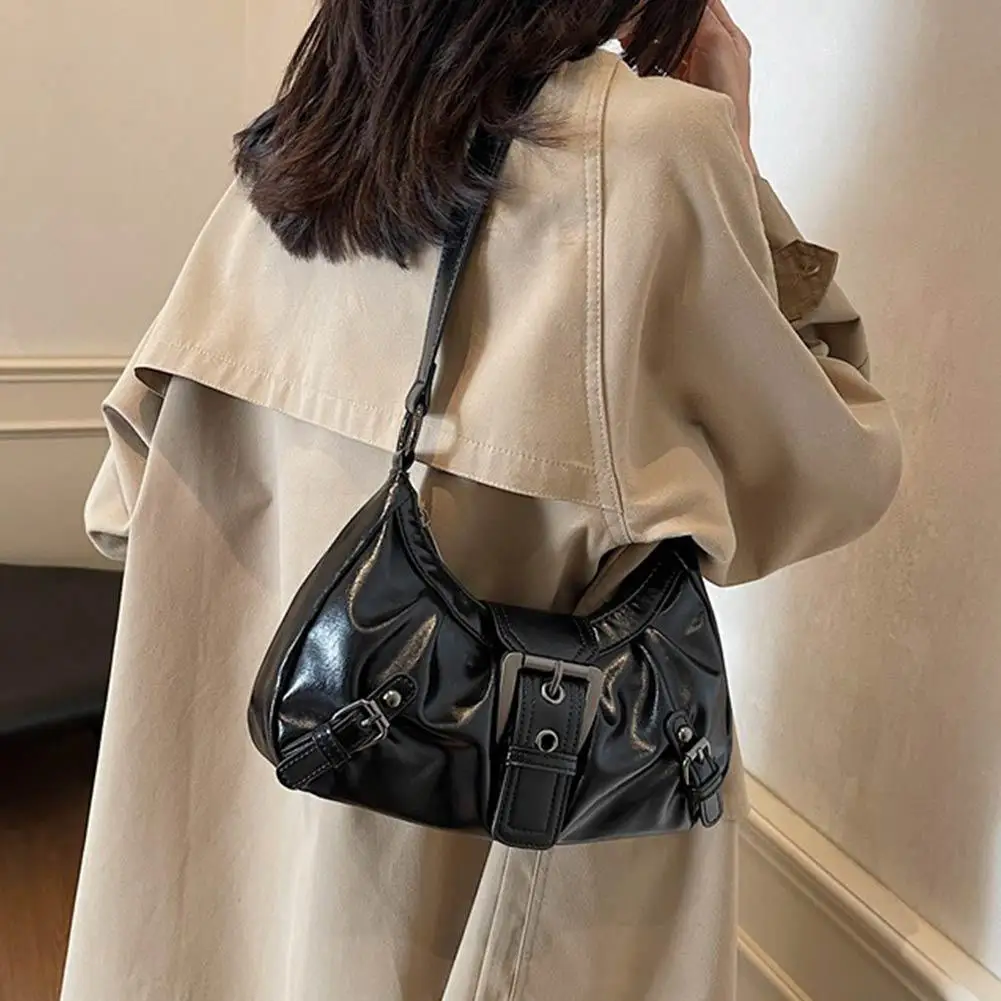 Y2K Retro Plissierte Hobo-Schultertasche für Damen, Bestseller im Maillard-Stil, Unterarmtasche, Clutch-Handtasche für Reisen, Arbeit und Shopping – Detail 14