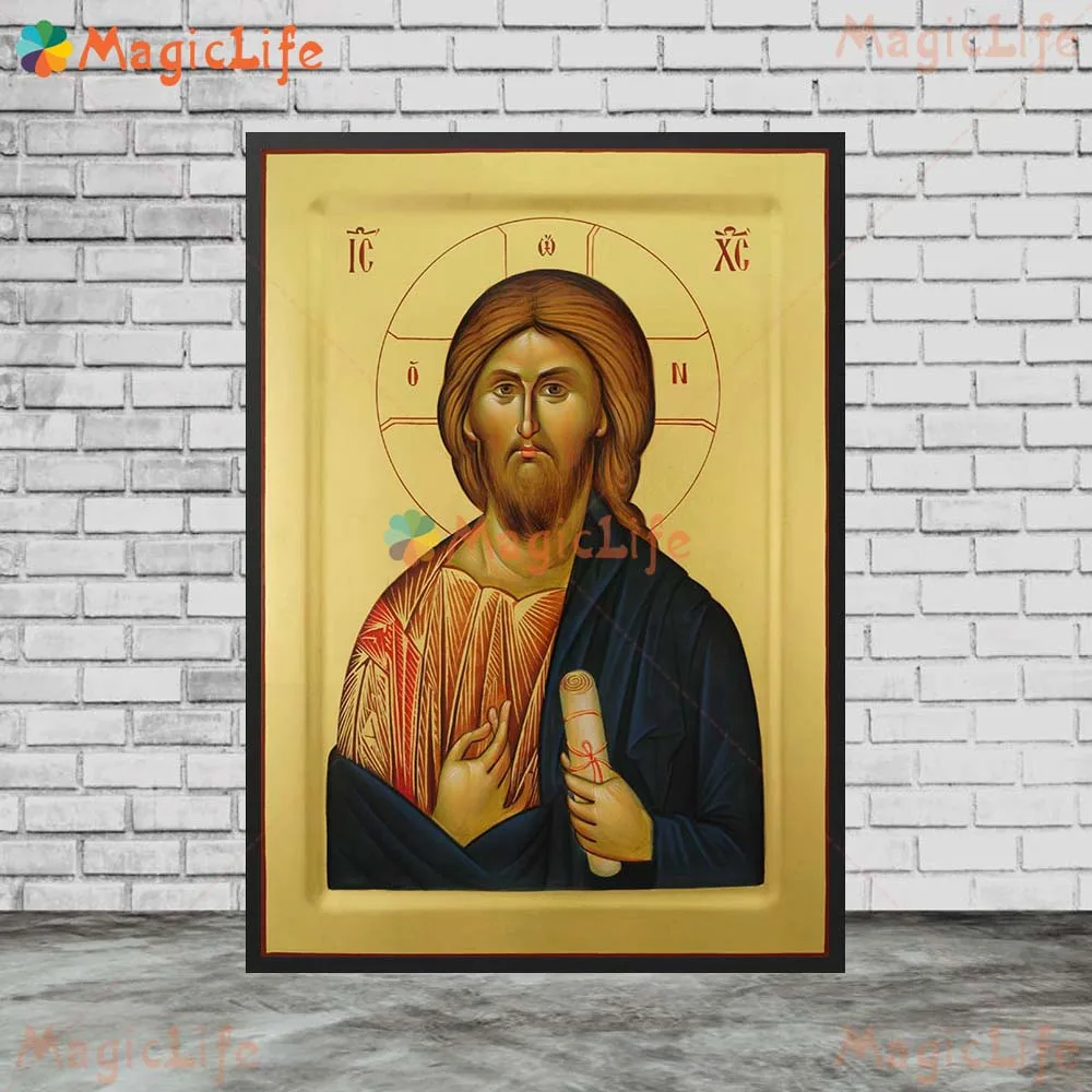 Christ Pantocrator Icon Jesus Christ Pantocrator Religion Wall Pictures For Church Room Poster Wall Art Canvas Painting Unframed - Image 4