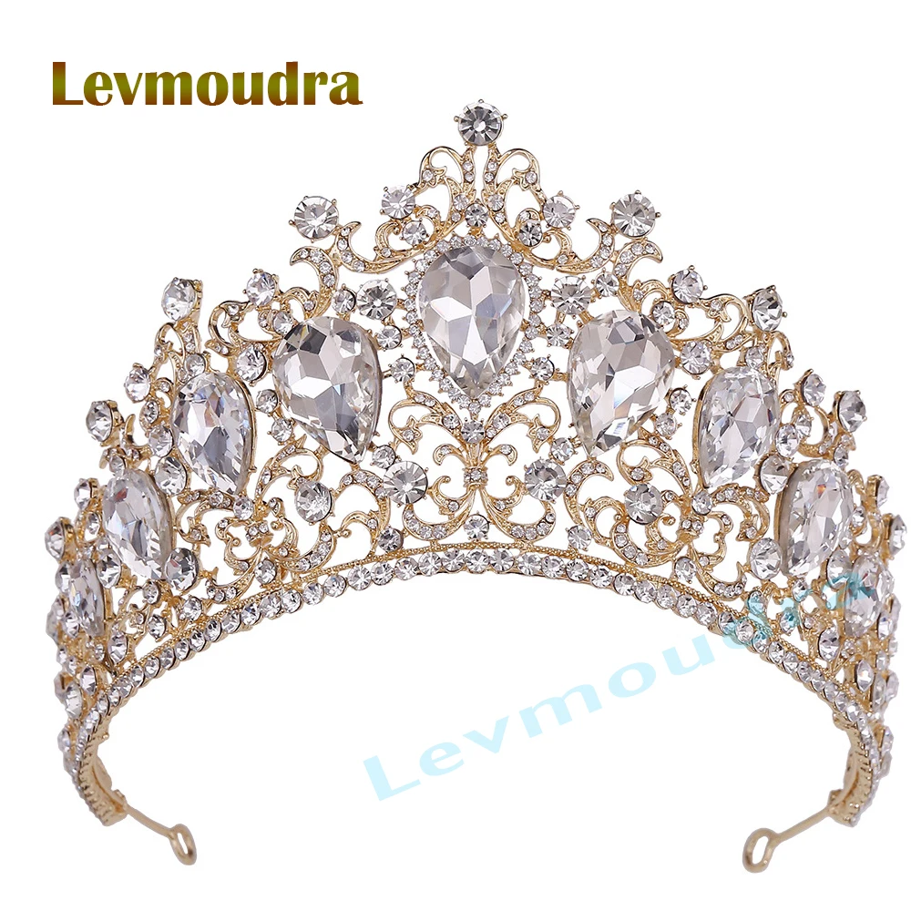 

Levmoudra Women Crystal Queen Tiaras Rhinestone Queen Crowns Hair Accessories Birthday Prom Pageant Party