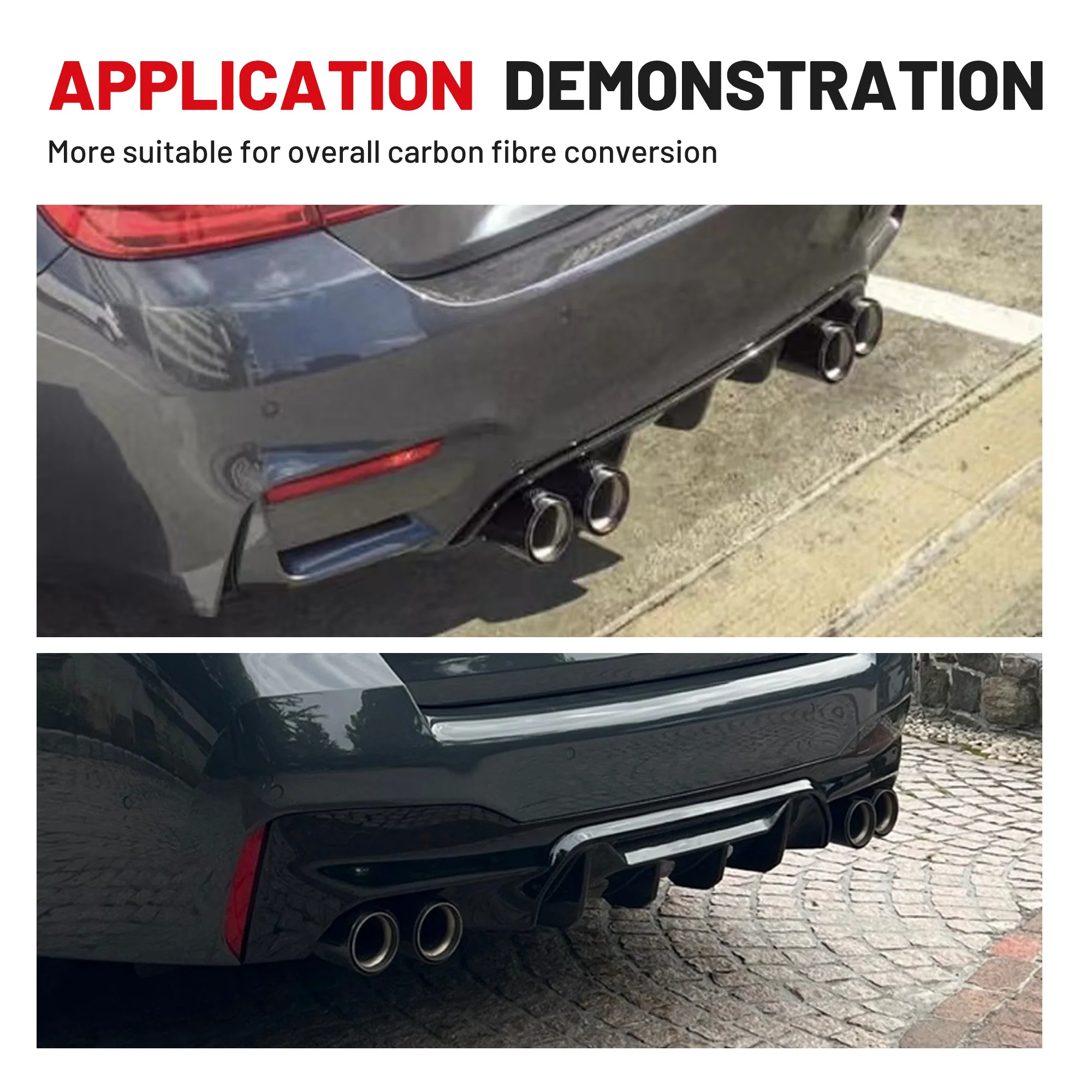 1pcs Upgrade Car accessories Carbon Fiber Exhaust Tips Modify for BMW M2 M3 M4 M135i M235i M140i M240i M335i M340i M435i ER Logo