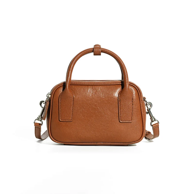 

Женская модная сумка для боулинга, изысканная сумка через плечо в стиле ретро, высококачественная кожаная сумка на плечо, сумка-подушка из воловьей кожи в стиле ретро