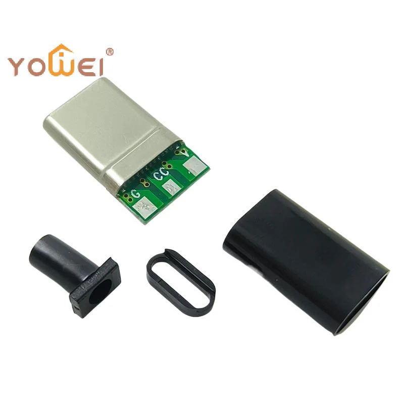 Latest 2Sets PD 3Wire Charging Head 3Pin Male Type C Laptop Connector 3Solder Joint CC Pin CTOC5 With Capacitor Notebook Adapter