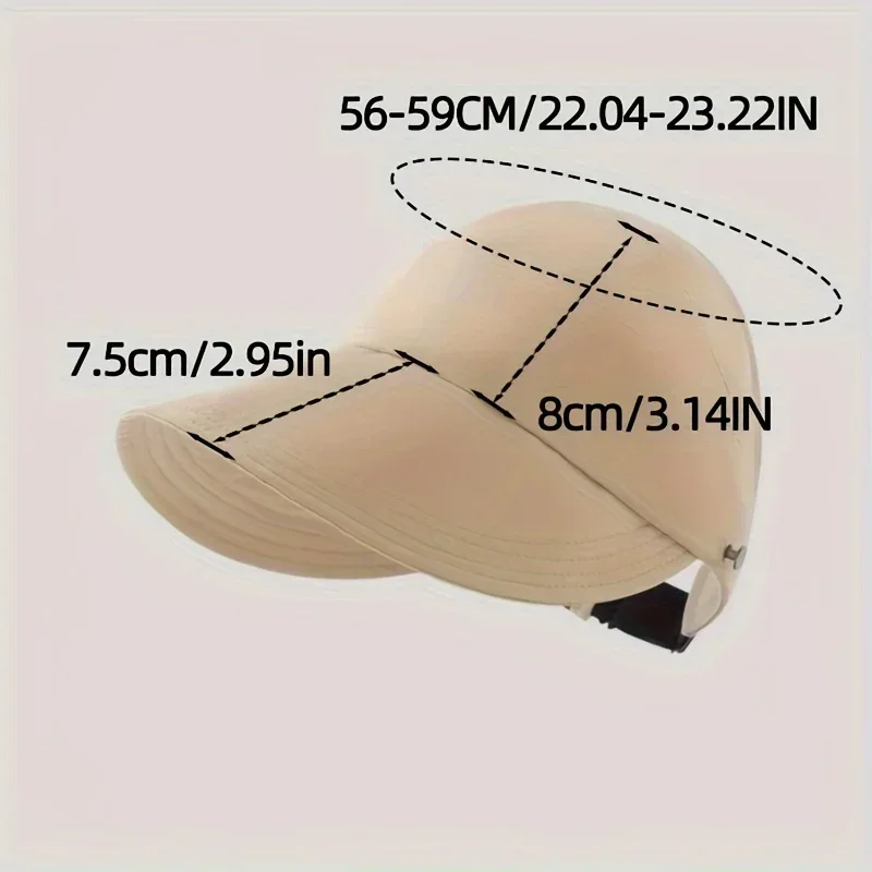 1 قطعة المرأة سريعة الجافة قبعة صيفية واسعة حافة قبعة واقية من الشمس طوي رقيقة في الهواء الطلق قناع الشاطئ السفر قناع يمكن تعليق القبعات الفارغة