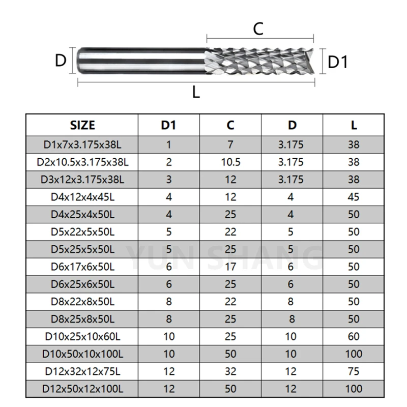 Corn Milling Cutter Solid Carbide End Mills CNC Machining Wood PCB Carbon Fiber Acrylic Drills Cutting Mills 3.175mm-12mm