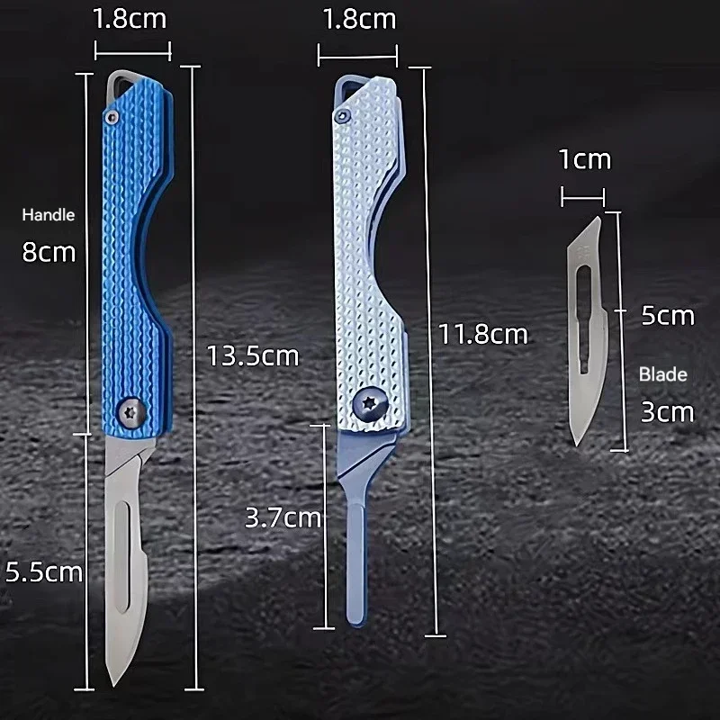 Mini all steel surgical knife for medical animal outdoor EDC open box portable folding surgical knife with 10pcs blades