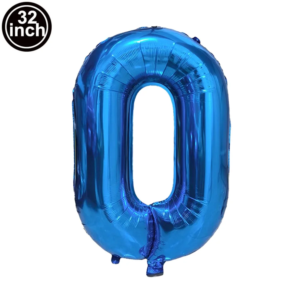 Blauer Ballon mit großen Zahlen, 32 Zoll, 0, 1, 2, 3, 4, 5, 6, 7, 8, 9, Geburtstag, Bachelorette-Luftballons, Figur, Golob-Party-Ballon-Dekoration – Detail 2