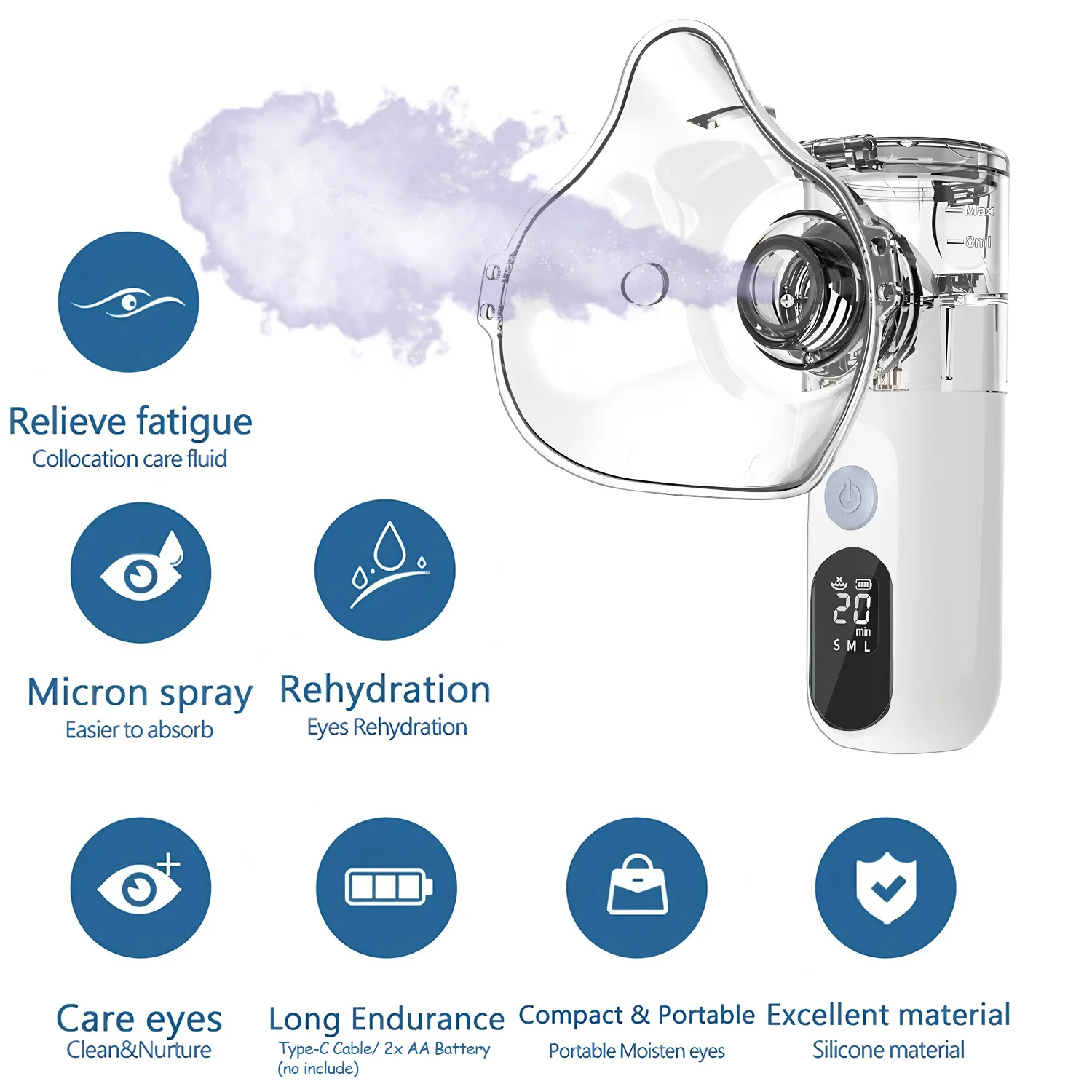 

Портативный домашний мини-отпариватель для лица, уход за кожей лица, нано-распылитель, испаритель, красота, вода, спа, распылитель, увлажнитель